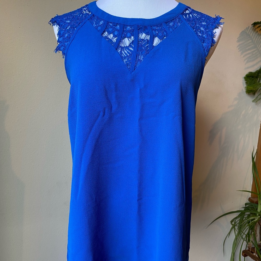 Brixton Ivy Blue Lace Blouse